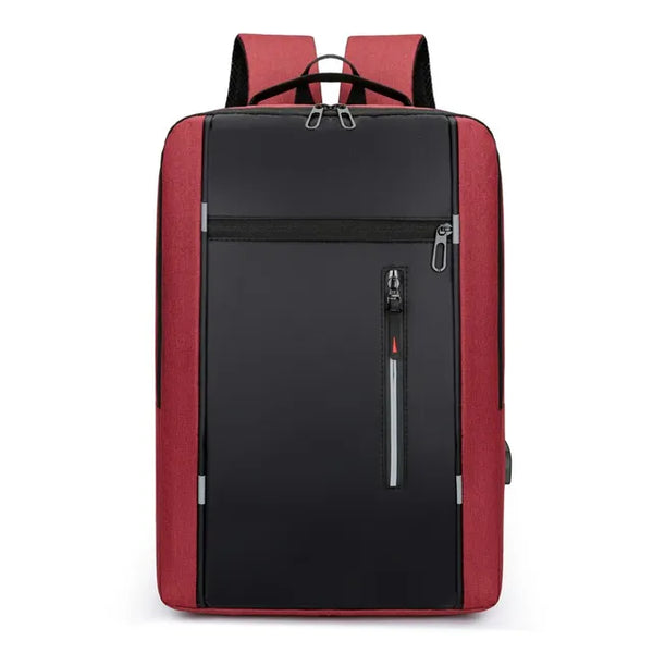 1 Pack 15.6 Inch Men'S Business Computer Bag Multi-Pocket High-Capacity Usb Charging Work Commuting Backpack