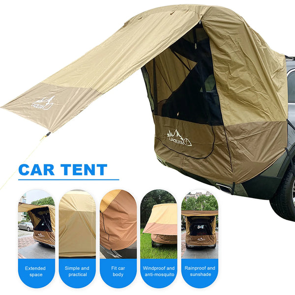 Camping Tent Car Trunk Tent Car Bed Camp Tents for Pickup Trucks Waterproof Raiy for Self-Driving Tour Shelter Outdoor