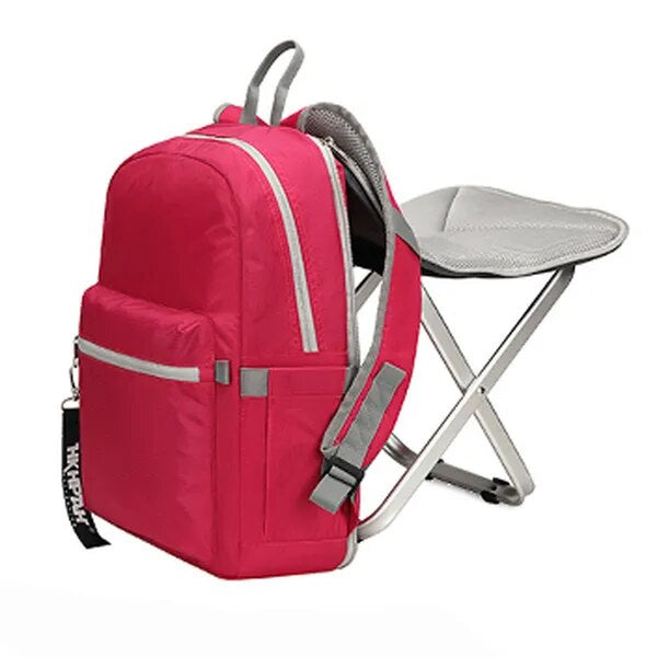 High Quality Backpack Chair Portable Camping Stool Foldable Chair with Double Layer Oxford Fabric Cooler Bag for Fishing Camping